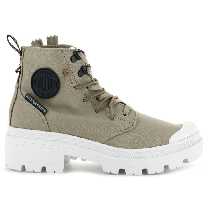 Palladium Pallabase Metro Women\'s Boots Olive | UK Y231-RTV